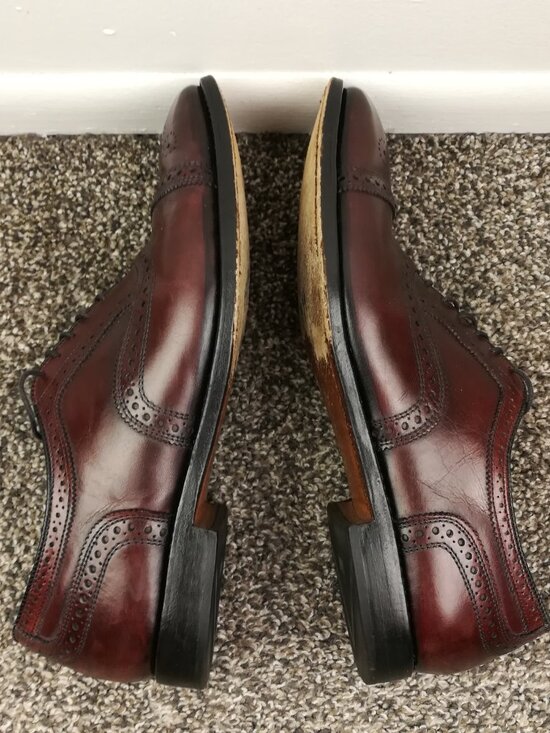 Allen Edmonds Dress Shoes McAllister 6225 Wingtip Oxford Merlot Calf Mens 12 D main image 5